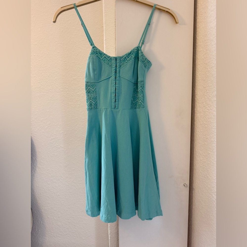 Teal Babydoll Fit & Flare Dress w Adjustable Straps
